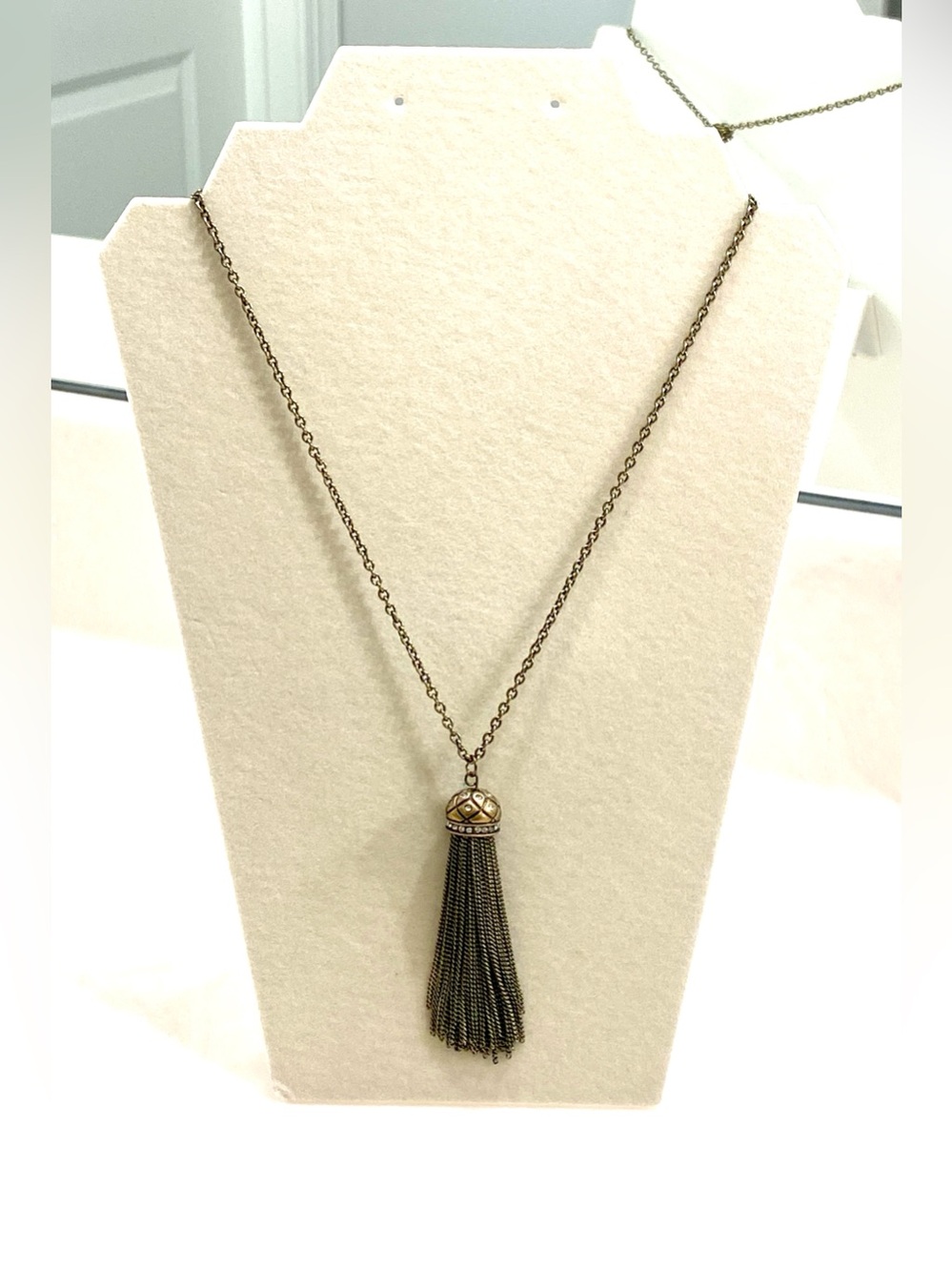 Gold-Tone Tassel Pendant Long Strand Necklace